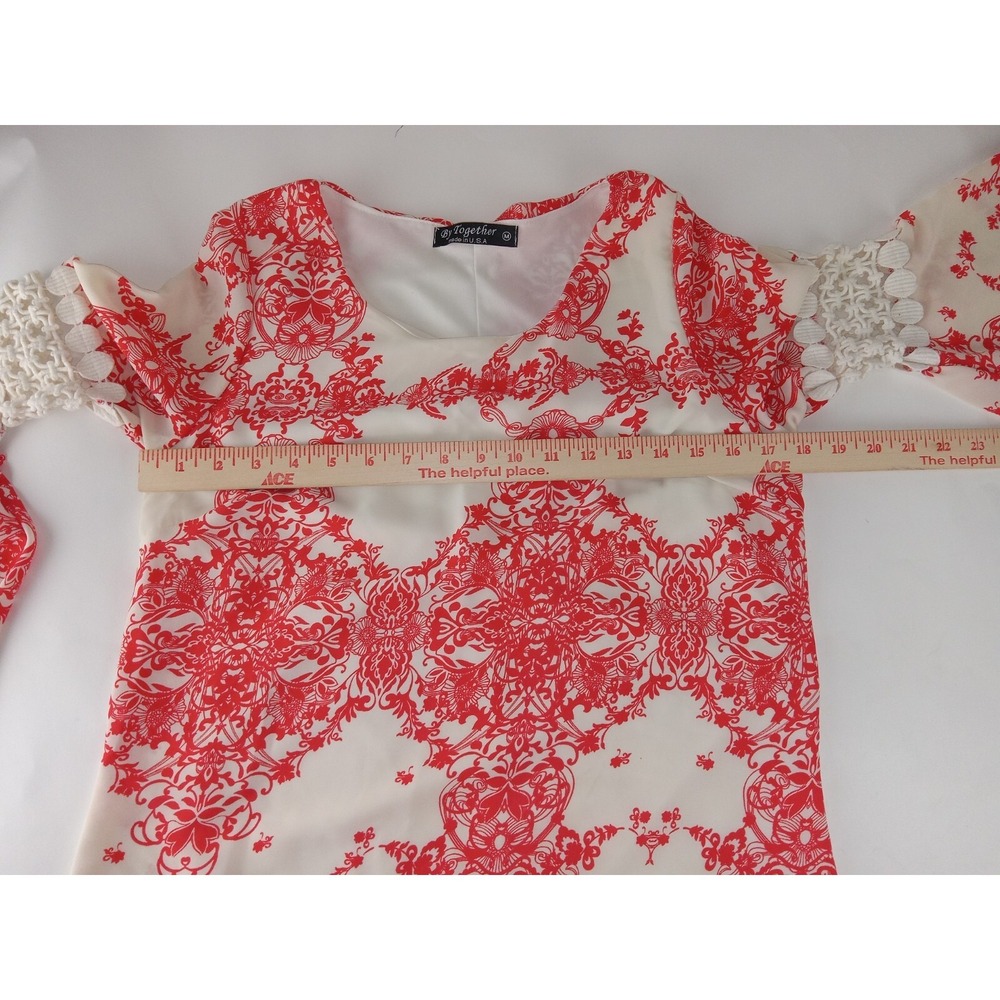 By Together Women's Floral Print Lined Bell Sleeve Blouse Dress size M - Picture 5 of 11